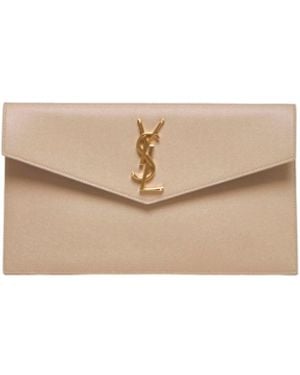 Saint Laurent Uptown Clutch - Natural