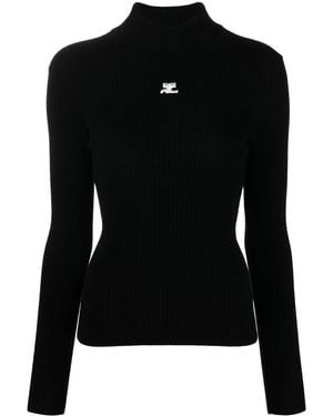 Courreges Ribbed Sweater - Black