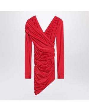 Balenciaga Draped Dress - Red