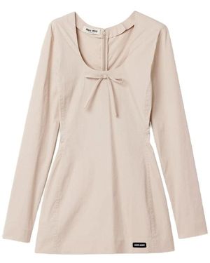 Miu Miu Neutrals Dresses - Natural