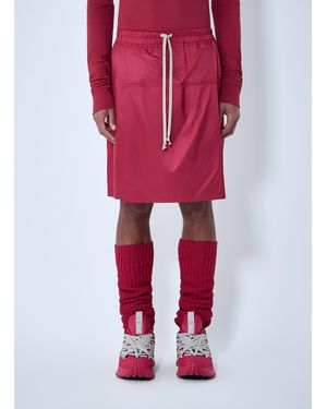 Moncler Rick Owens Drawstring Midi Kilt Shorts - Red