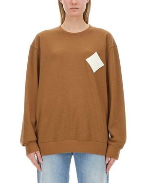 MCM Logo-Emblazoned Cotton Sweatshirt For - Brown