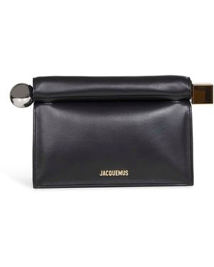 Jacquemus "La Pochette Rond Carré" Clutch Bag - Gray
