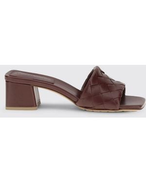 Bottega Veneta Parco Woven Leather Mules - Brown
