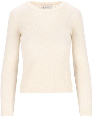 Isabel Marant Marant Etoile "Obeline-Gb" Open-Work Crewneck Sweater - Natural