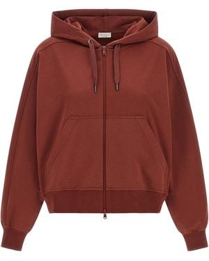 Brunello Cucinelli 'Solomei Ad Mcccxci' Hoodie - Red