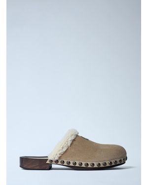 Miu Miu Suede Clogs - White