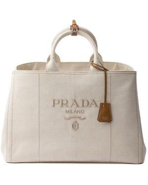 Prada Neutrals Tote Bags - Natural
