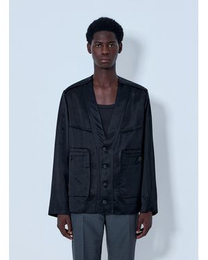 Maison Margiela Buttoned Jacket With Patch Pockets - Blue