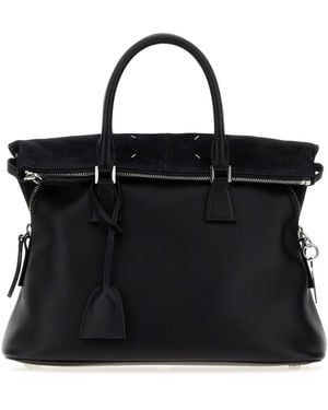 Maison Margiela Leather Medium 5Ac Soft Handbag - Black