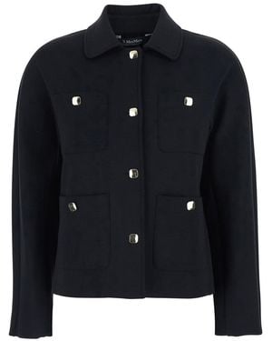 Max Mara 'S Maxmara 'Armonioso' Jacket With Classic Collar And Front Patch Pockets - Black