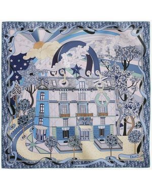 Dior Dior Dior Avenue 90 Silk Foulard - Blue