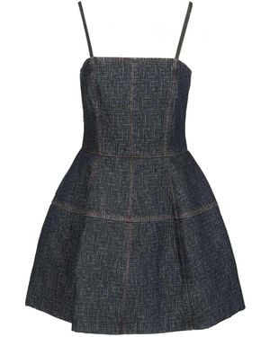 Fendi Ff Denim Dress - Black