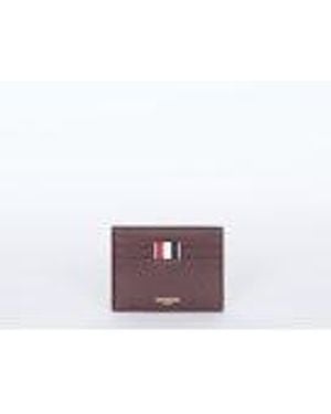 Thom Browne Single Card Holder Soft Pebble Grain Leather - White