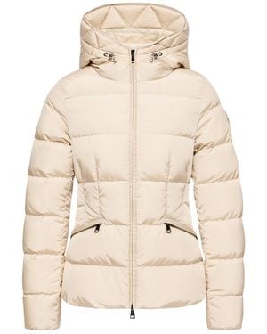 Moncler Short Down Jacket With Hood - Natural