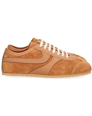 Dries Van Noten Leather And Suede Sneakers - Brown