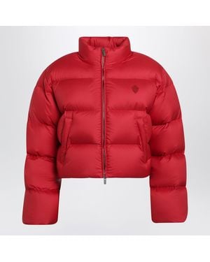 Gucci Cropped Padded Zip-Up Down Jacket - Red