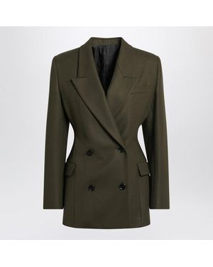 ジャケット Alaia wool gabardine double-breasted jacket Alaïa Stand-collar wool-gabardine double-breasted jacket