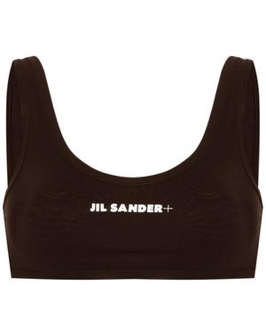 Jil Sander Logo Bikini Top - Brown