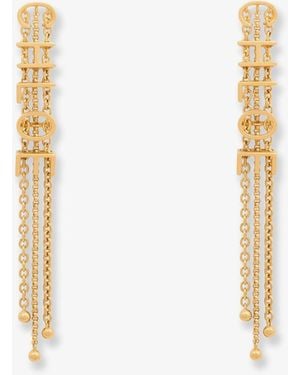 Chloé Mini Belt Brass Earrings - White