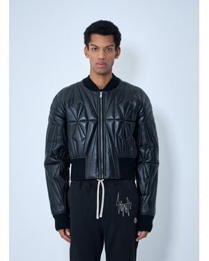 Moncler Rick Owens Geocamo Cropped Quilted Bomber Jacket - Blue