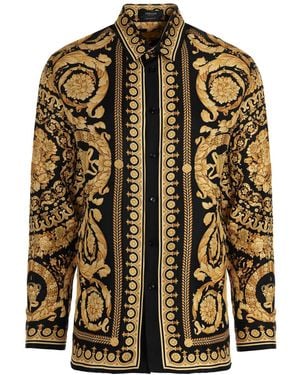 Versace Printed Long-sleeve Silk Shirt - Multicolor