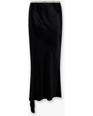 Celine Viscose Satin Midi Skirt - Black