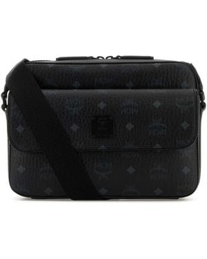 MCM Printed Canvas Aren Messenger Crossbody Bag - Black
