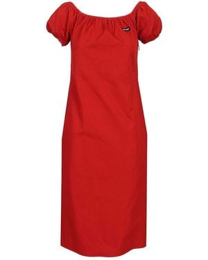 Miu Miu Cotton Midi Dress - Red