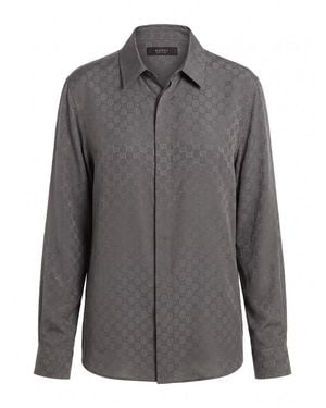 Gucci Gg Jacquard Shirt - Gray
