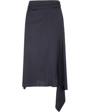 Ann Demeulemeester "Ylva" Midi Wrap Skirt - Blue