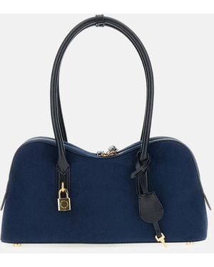 Stella McCartney Stella Ryder Medium Bag Alter Suede - Blue