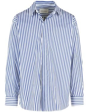 Ami Paris Cotton Striped Shirt - Blue