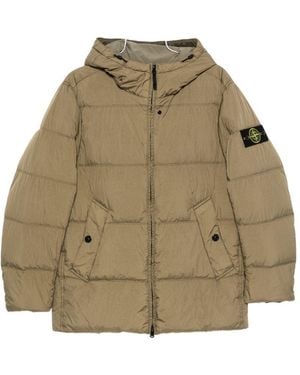 Stone Island Logo Nylon Blouson Jacket - Natural