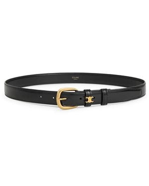 Celine Vivienne Medium 25Mm Tauralillon Leather Belt - White