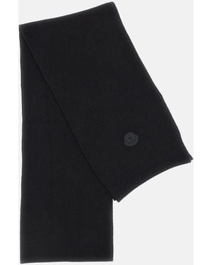 Moncler Ribbed Wool Scarf - Black
