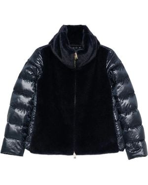 Herno Padded Faux-Fur Zip Jacket - Blue