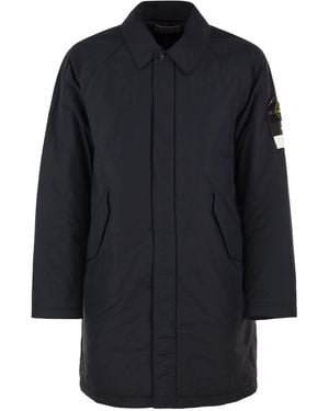 Stone Island Micro Reps Padded Coat With Compass Badge - Blue