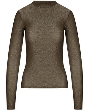 forte_forte Lurex Long-Sleeve T-Shirt - Green