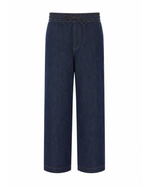 Loewe Anagram Logo Drawstring Denim Pants - Blue