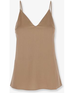 Brunello Cucinelli Stretch Silk Top - Natural