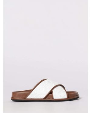 Max Mara Canvas And Leather Sandals - White