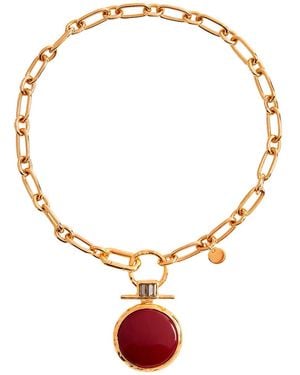 La DoubleJ Necklace 'Energy' With Chain Design And Round Pendant - Natural