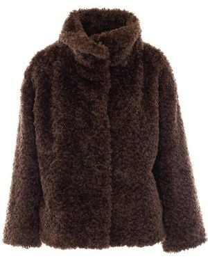 Herno Curly Effect Short Jacket - Brown