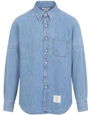 Thom Browne Light Straight Fit L/S Shirt - Blue