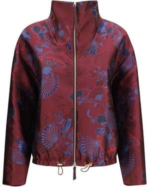 Giorgio Armani Silk-Blend Jacquard Jacket Sassafras - Purple