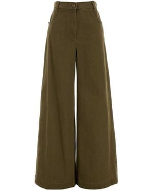 Max Mara Army Denim Alamaro Wide-Leg Jeans - Green