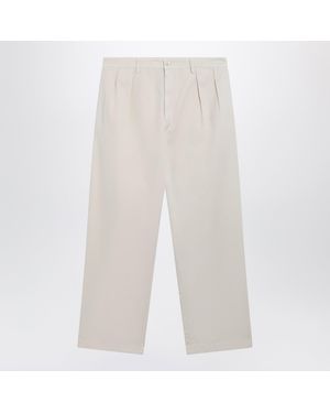 Prada Sand-Colored Cotton Pants - White