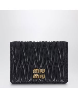 Miu Miu Matelassé Nappa Card Holder - Black