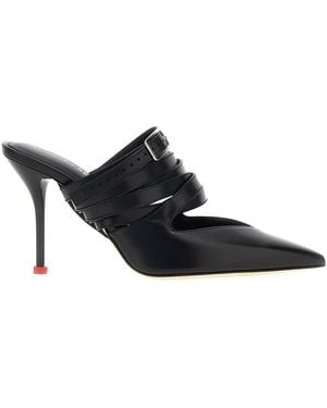 McQueen Mcqueen Strap Mules - Black